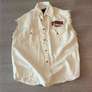 Sturgis Bike Week Cut Off Muscle Button Down Shirt/vest Size XL